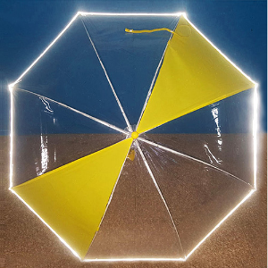 키르히탁 55 자동 안전 발광 노란 우산